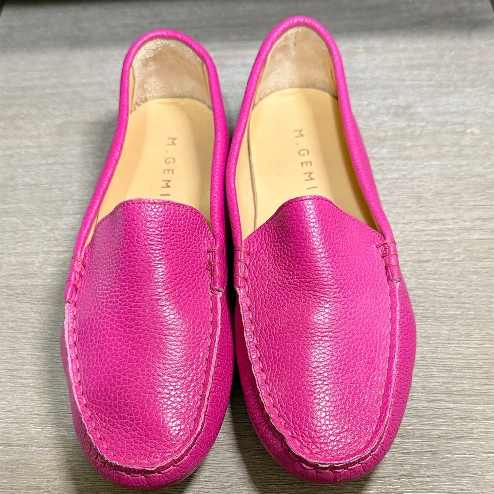 M. Gemi Fuchsia Leather Loafers